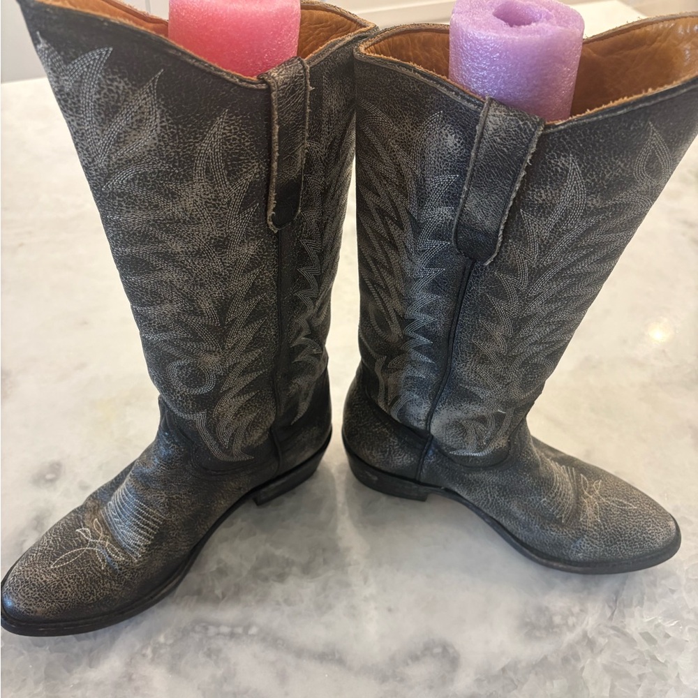 Old Gringo Distressed Black Western Zip Boots Size 7 - Picture 7 of 12